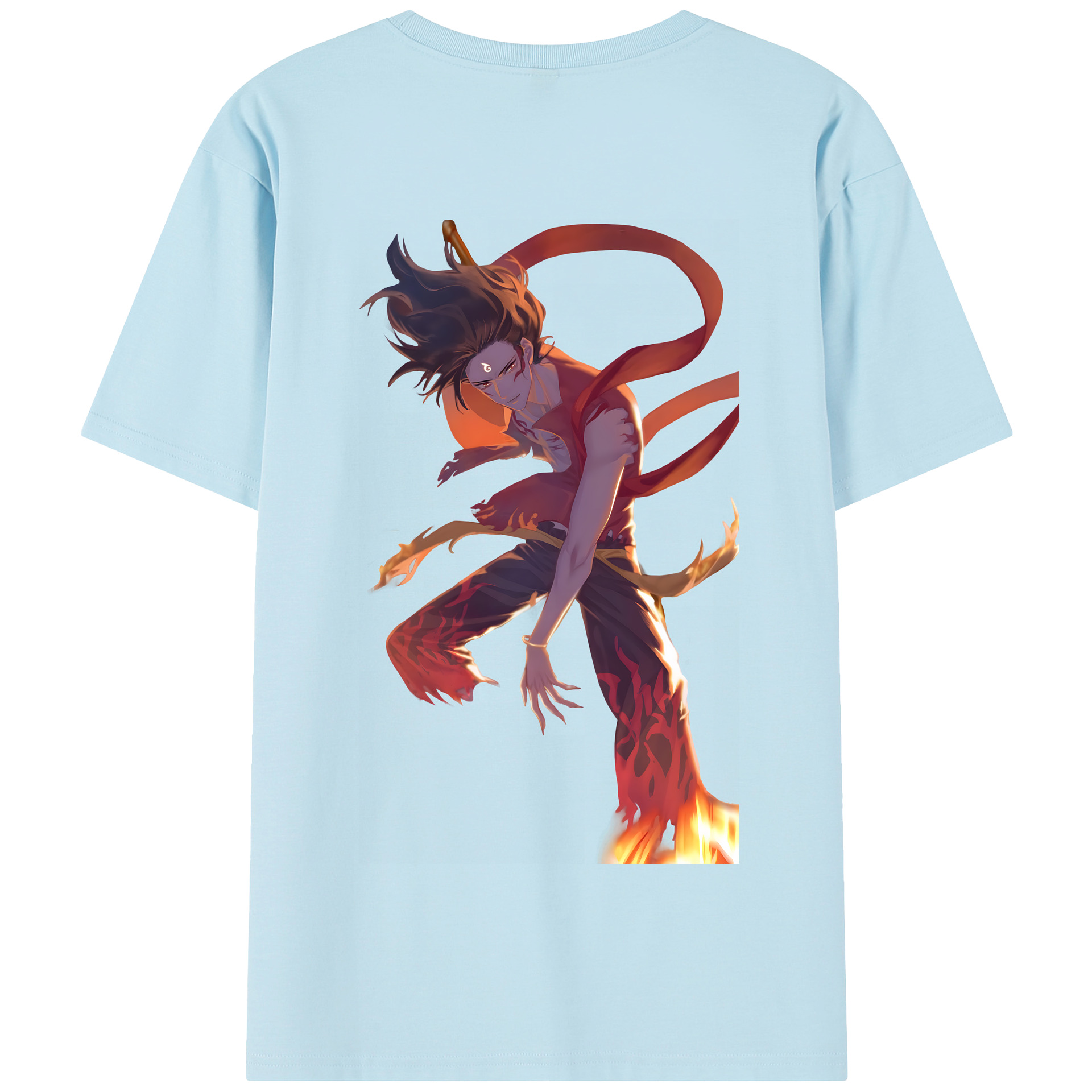 （画像用） Ne Zha 2 ナタ 魔童の大暴れ 綿100％半袖Tシャツ（背面プリント）